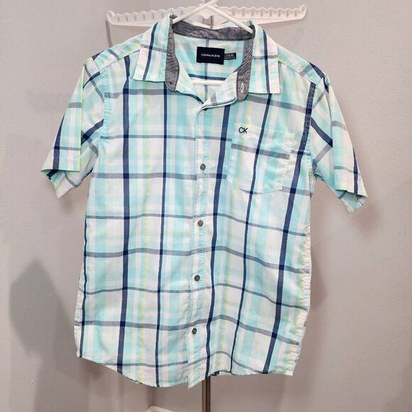 Calvin Klein boys shirt large 14/16 button down - Picture 1 of 10